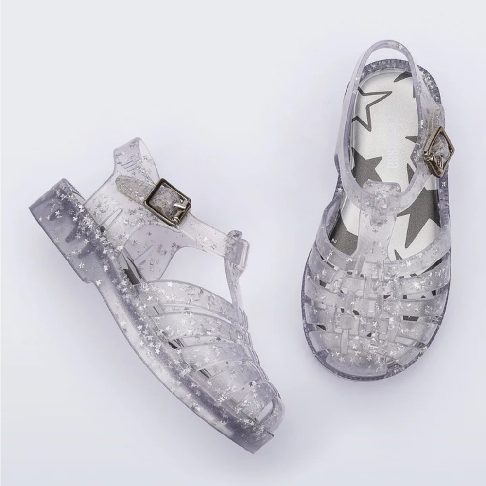 Mini Melissa Clear Glitter Kids Sandals